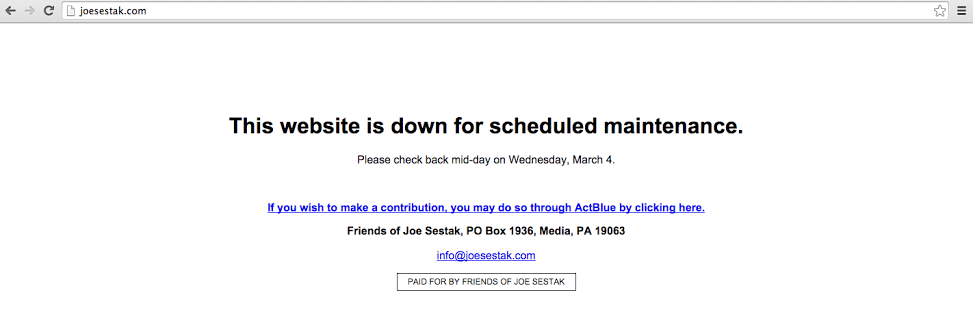 Joe Sestak Website