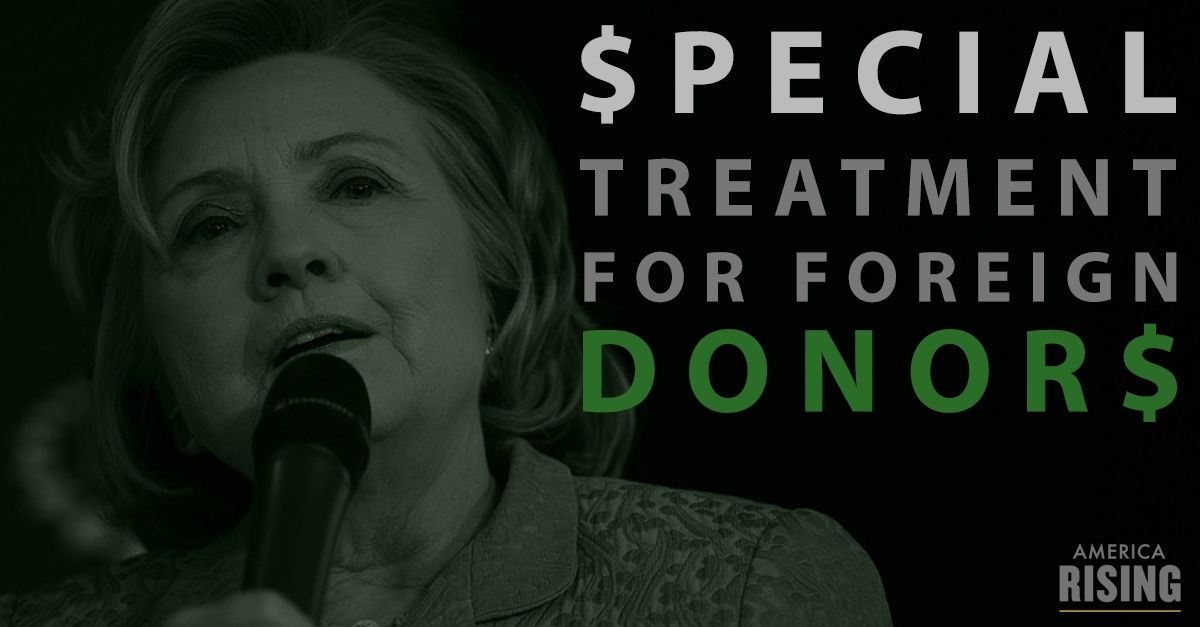 special treatment foreign donors hillary clinton FACEBOOK
